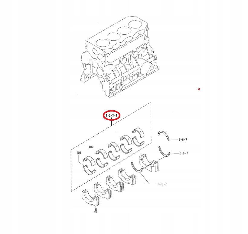 Hlavné ložiská 0,25 motora CATERPILLAR 3044C