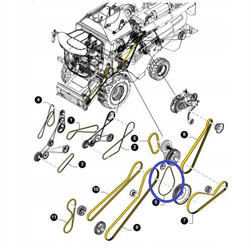 Hnací remeň hlavičky 47936164 New Holland CNH