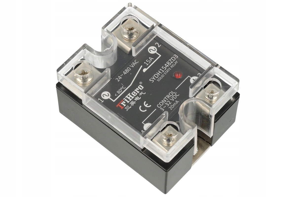 Ovládanie relé SSR 15A. Výstup 3-32VDC 24-480VAC