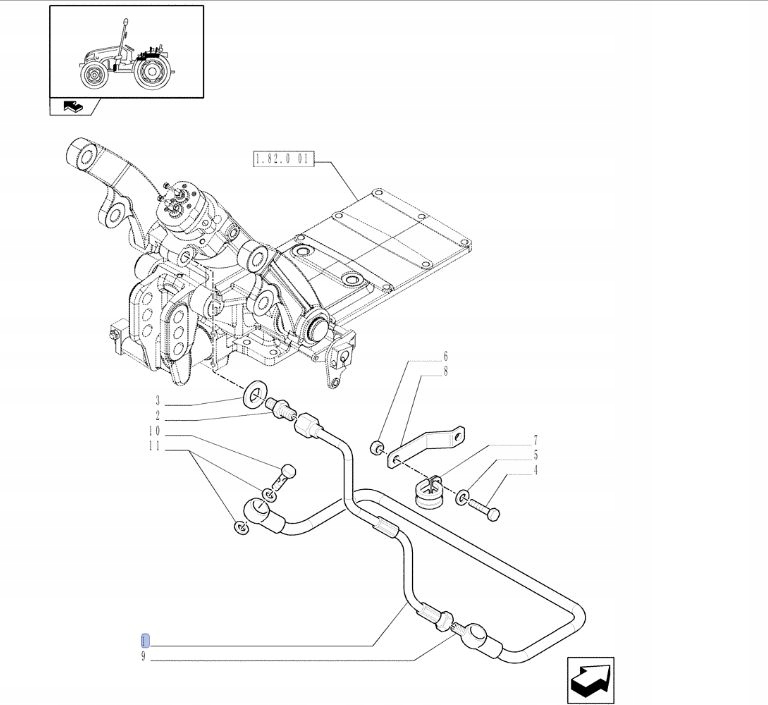 Hydraulická hadica New Holland T3000 87289951