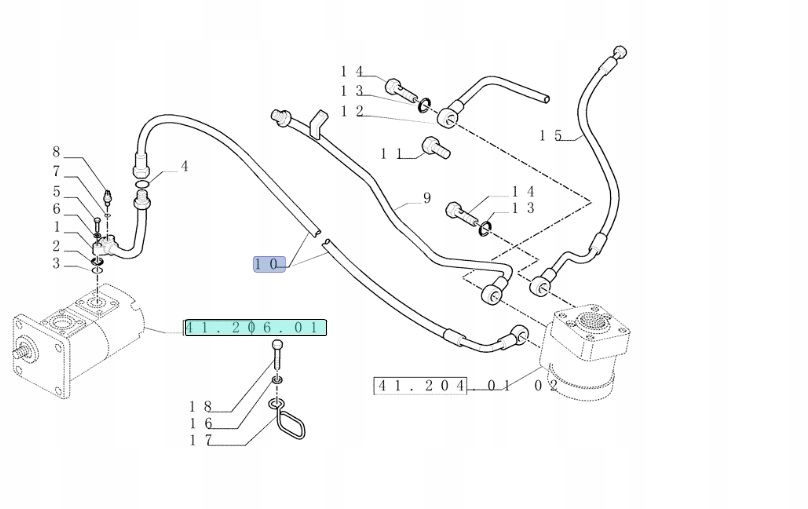 Hadica hydraulického čerpadla New Holland 84192745