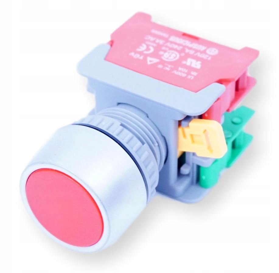 Červené ovládacie tlačidlo Momentálne fi22mm IP65