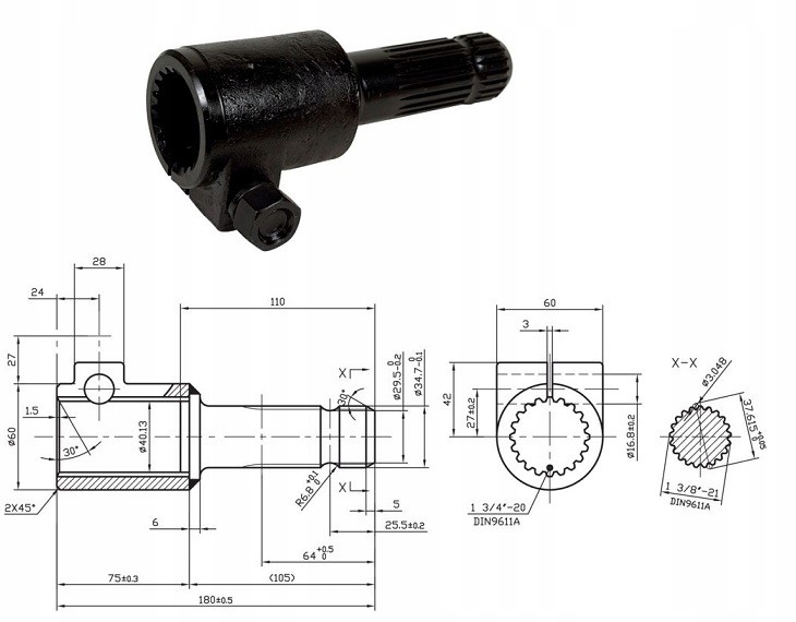 PTO ZNÍŽENIA Hriadeľa 1 3/8 Z21 AŽ 1 3/4 Z20