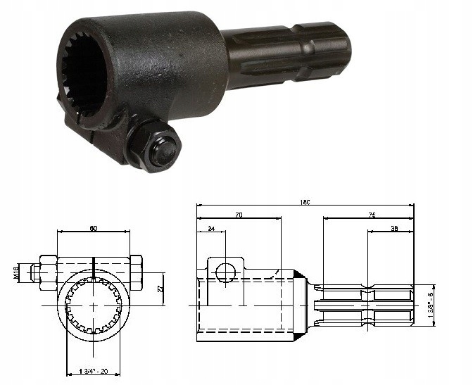 PTO ZNÍŽENIA Hriadeľa 1 3/8 Z6 AŽ 1 3/4 Z20