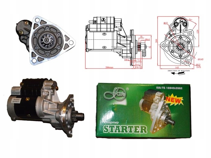 ŠTARTÉR S REDUKCOM 2,8 KW JUBANA T-25 MTZ