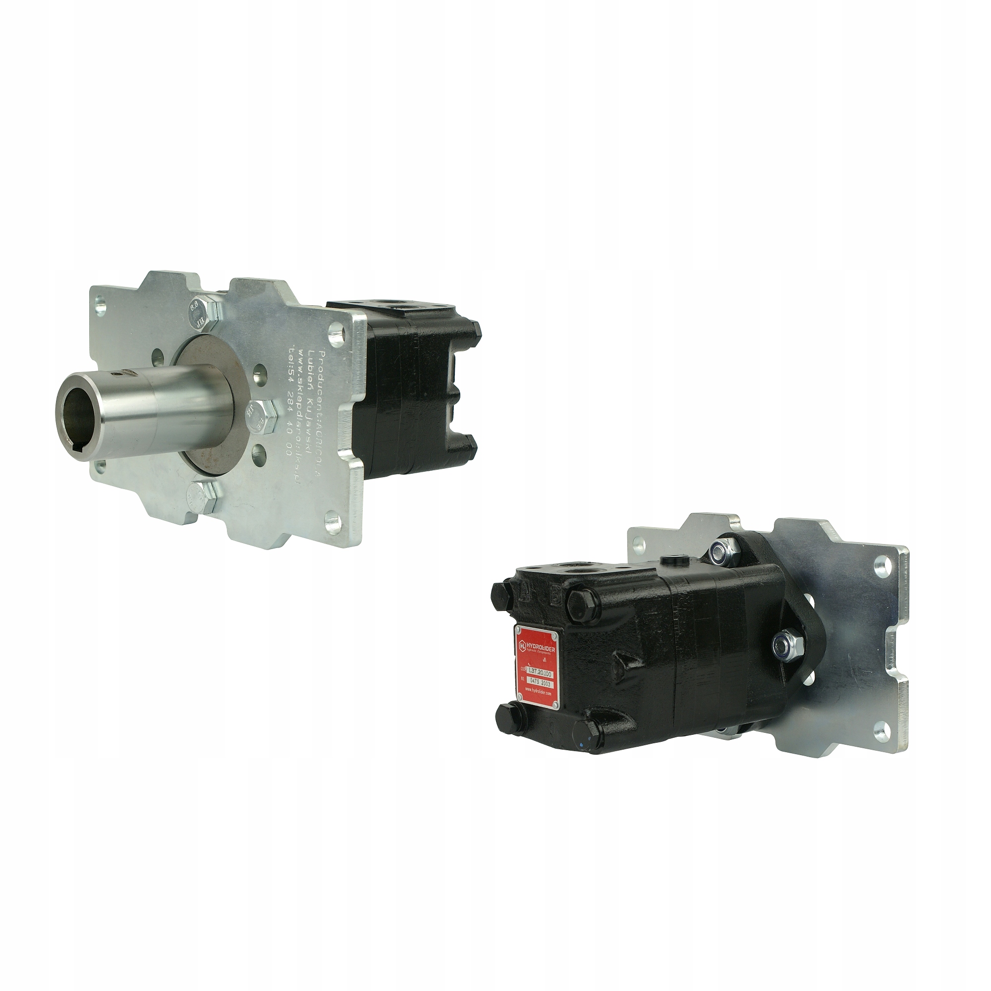 Hydraulický motor typ sms 100 v súprave s montážnou doskou a púzdrom