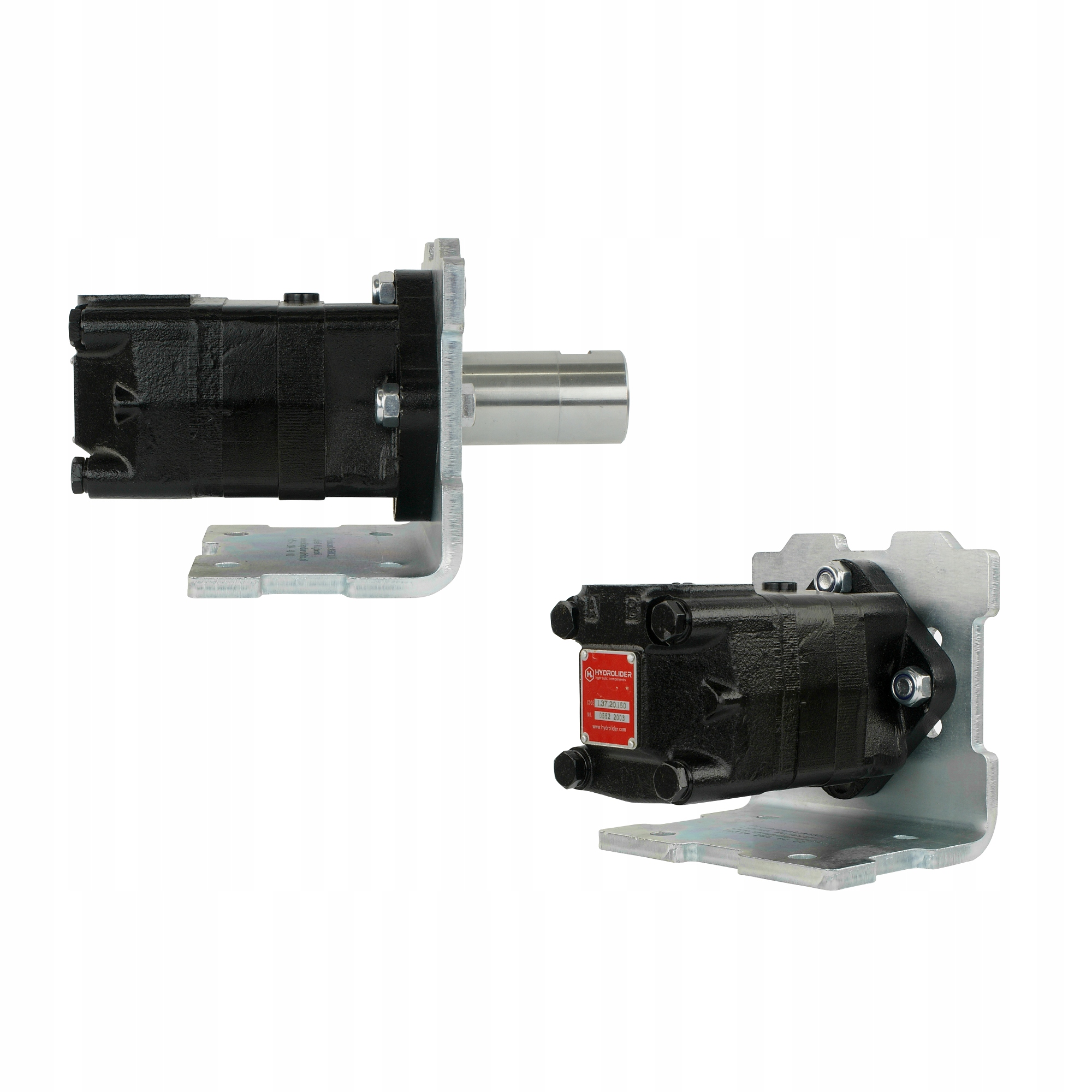 Hydraulický motor typ sms 125 v súprave s montážnou doskou uhlovým 90° a púzdrom