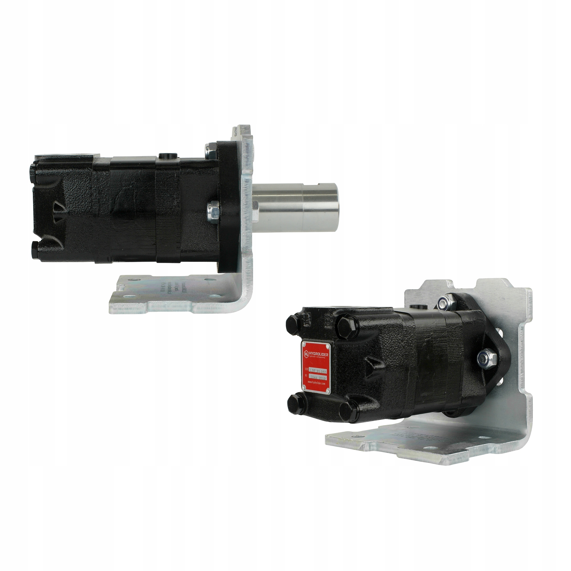 Hydraulický motor typ sms 250 v súprave s montožnou doskou uhlovým 90° a púšťou