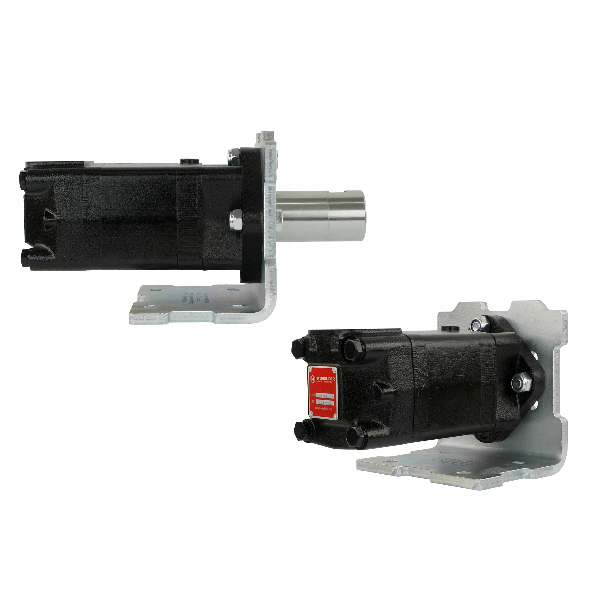 Hydraulický motor typ sms 400 v súprave s montožnou doskou uhlovým 90° a púšťou