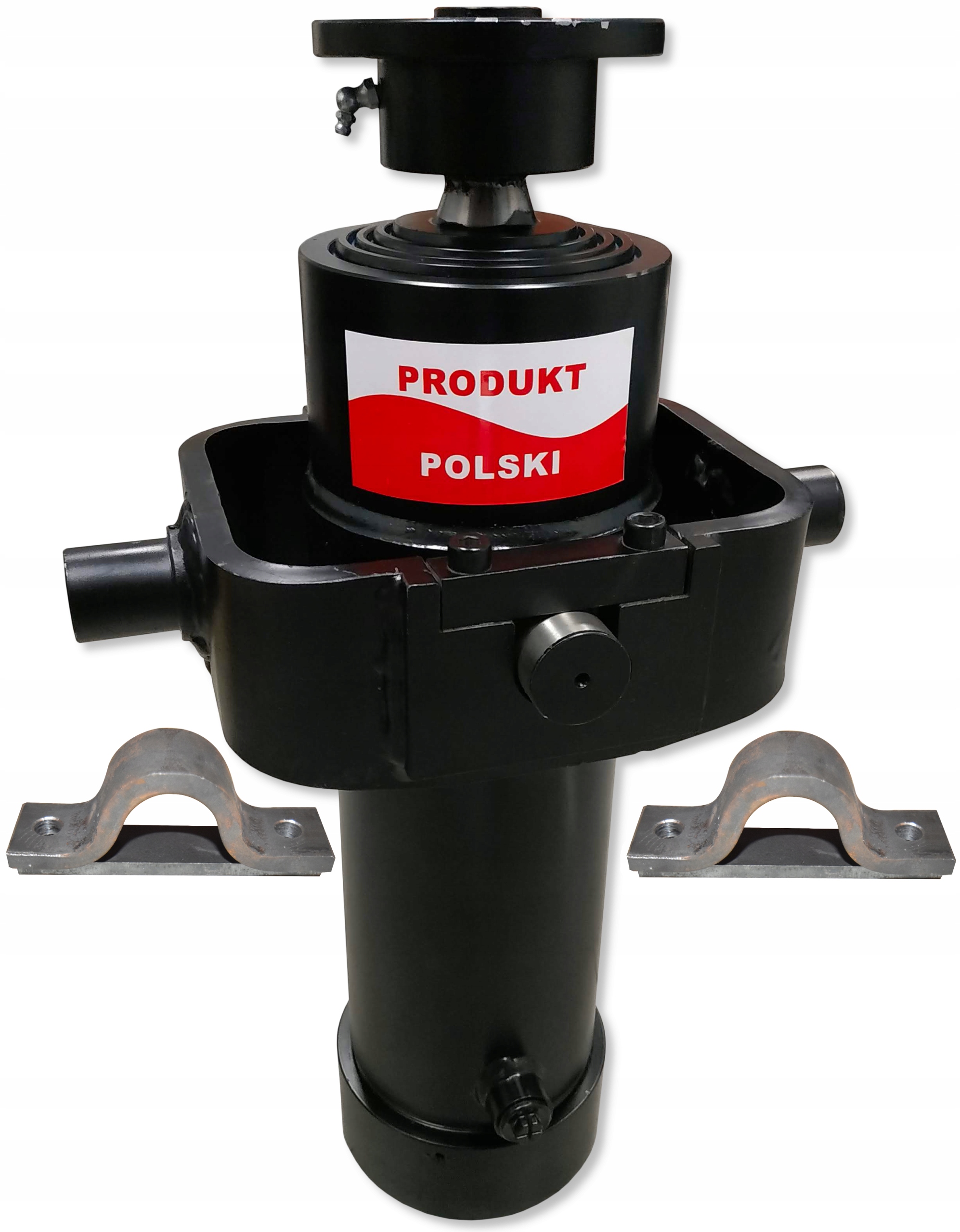 Poľský hydraulický valec so zdvihom 1600 mm vrátane zásuvky, kolísky a dvoch držiakov