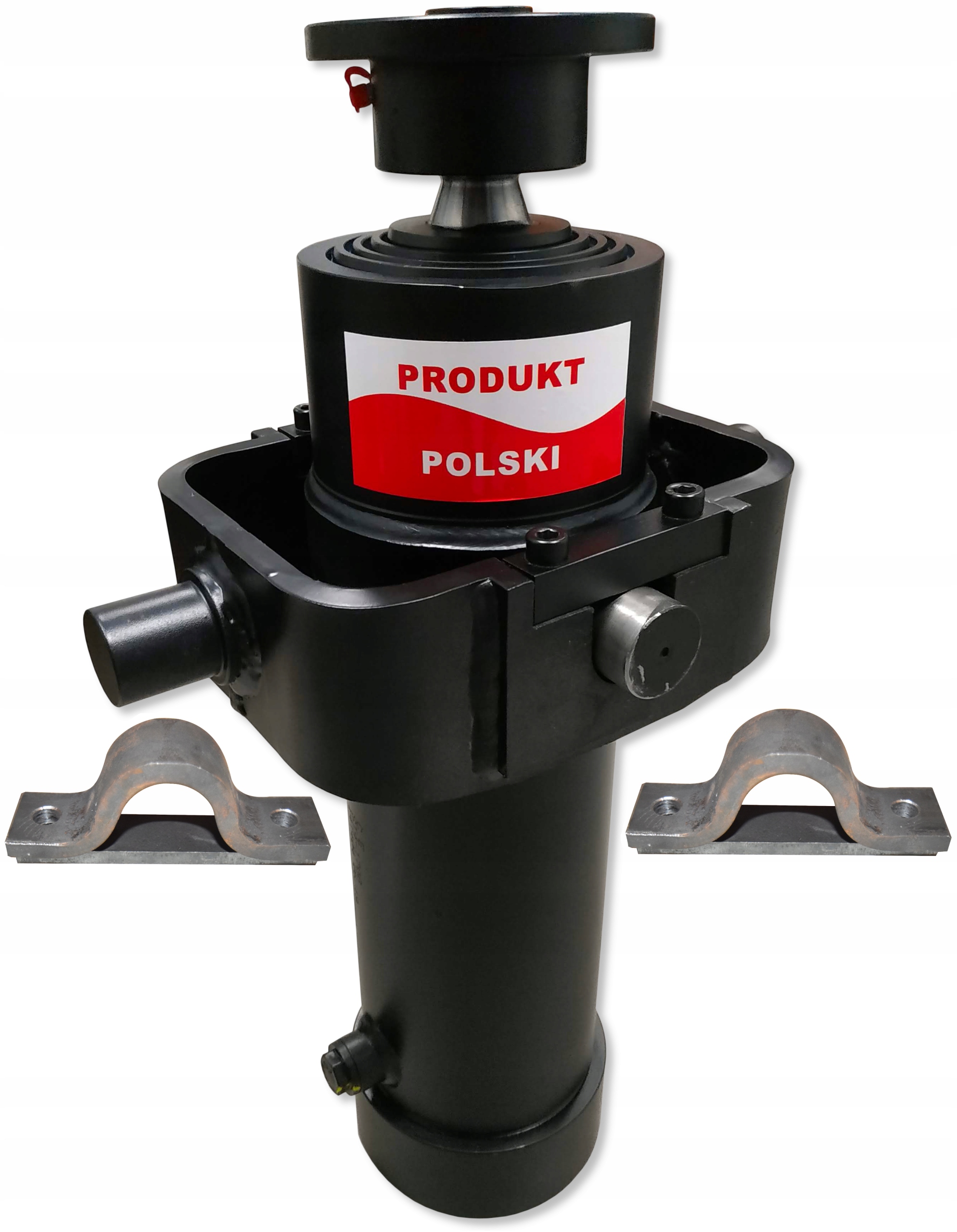Poľský hydraulický valec so zdvihom 1700 mm vrátane zásuvky, kolísky a dvoch držiakov