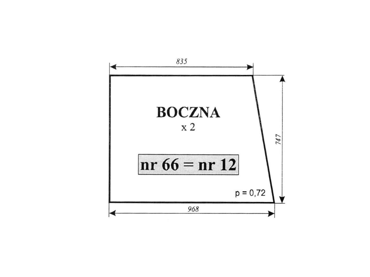 BOČNÉ SKLO 12 66 ZETOR 5011 7011 7211 5211 7245