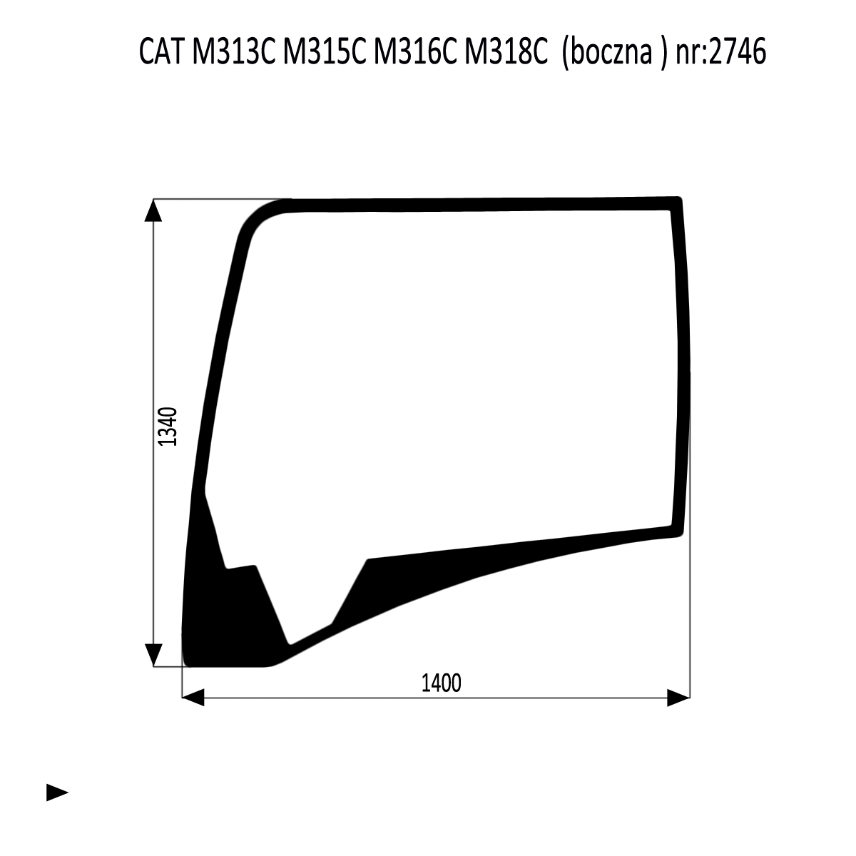BOČNÉ OKNO CAT M313C M315C M316C M318C M322C