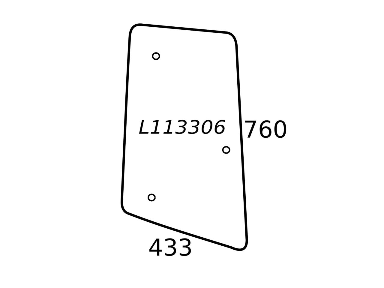 BOČNÉ SKLO LEVÉ JOHN DEERE L113306