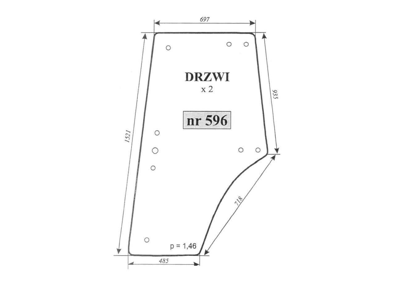 SKLENENÉ DVERE Č. 596 ZETOR 8540 9540 10540