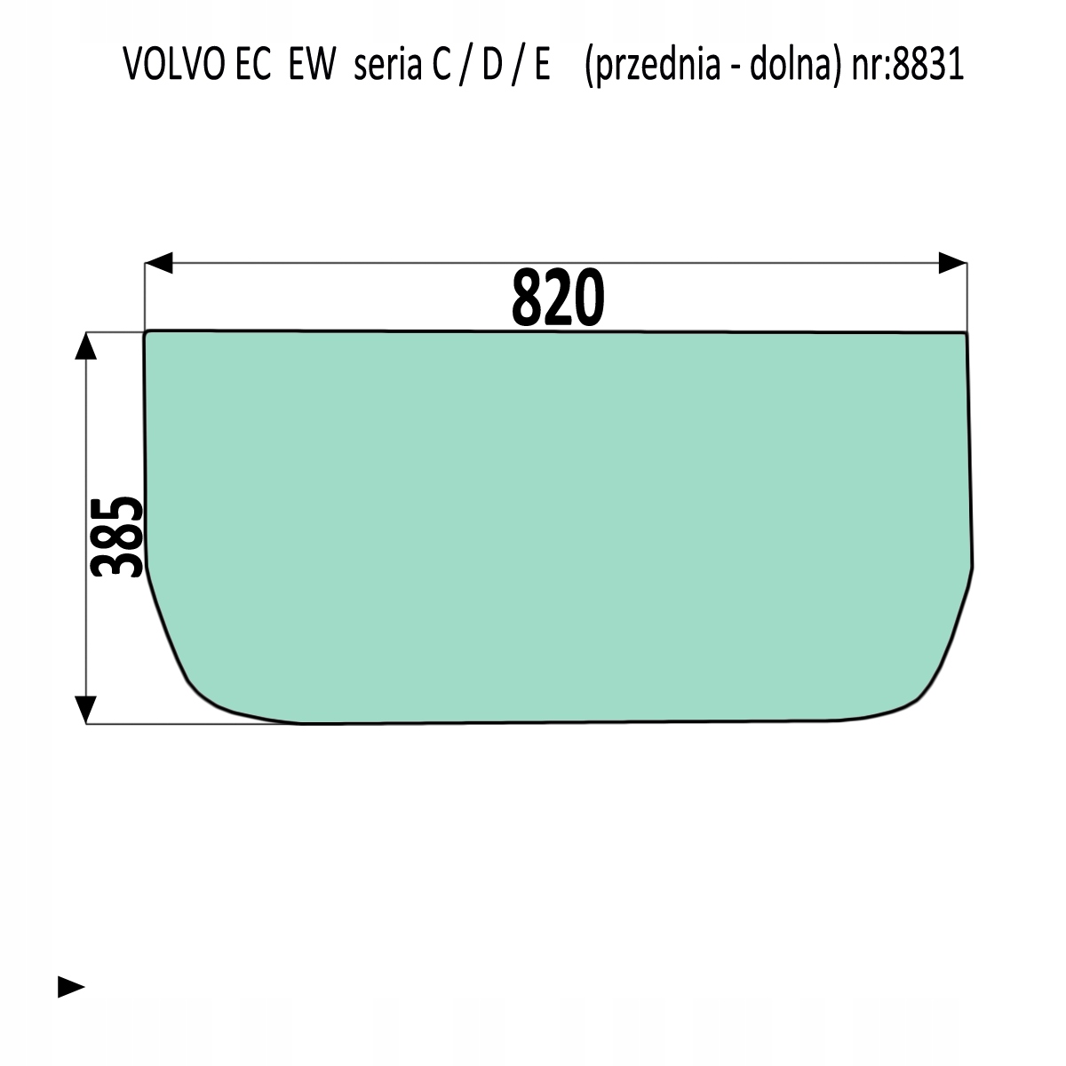 DOLNÉ ČELNÉ SKLO VOLVO EC EW 140 160 210 300