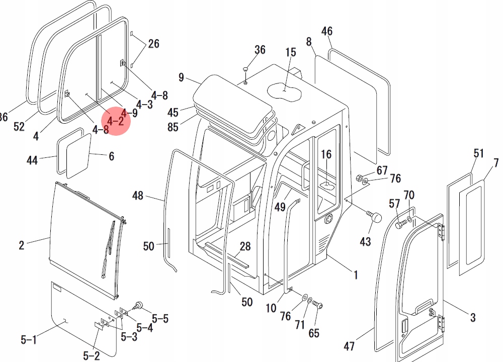 OKNO PREDNÉ TAKEUCHI TB014 TB016 TB219 T0338630630