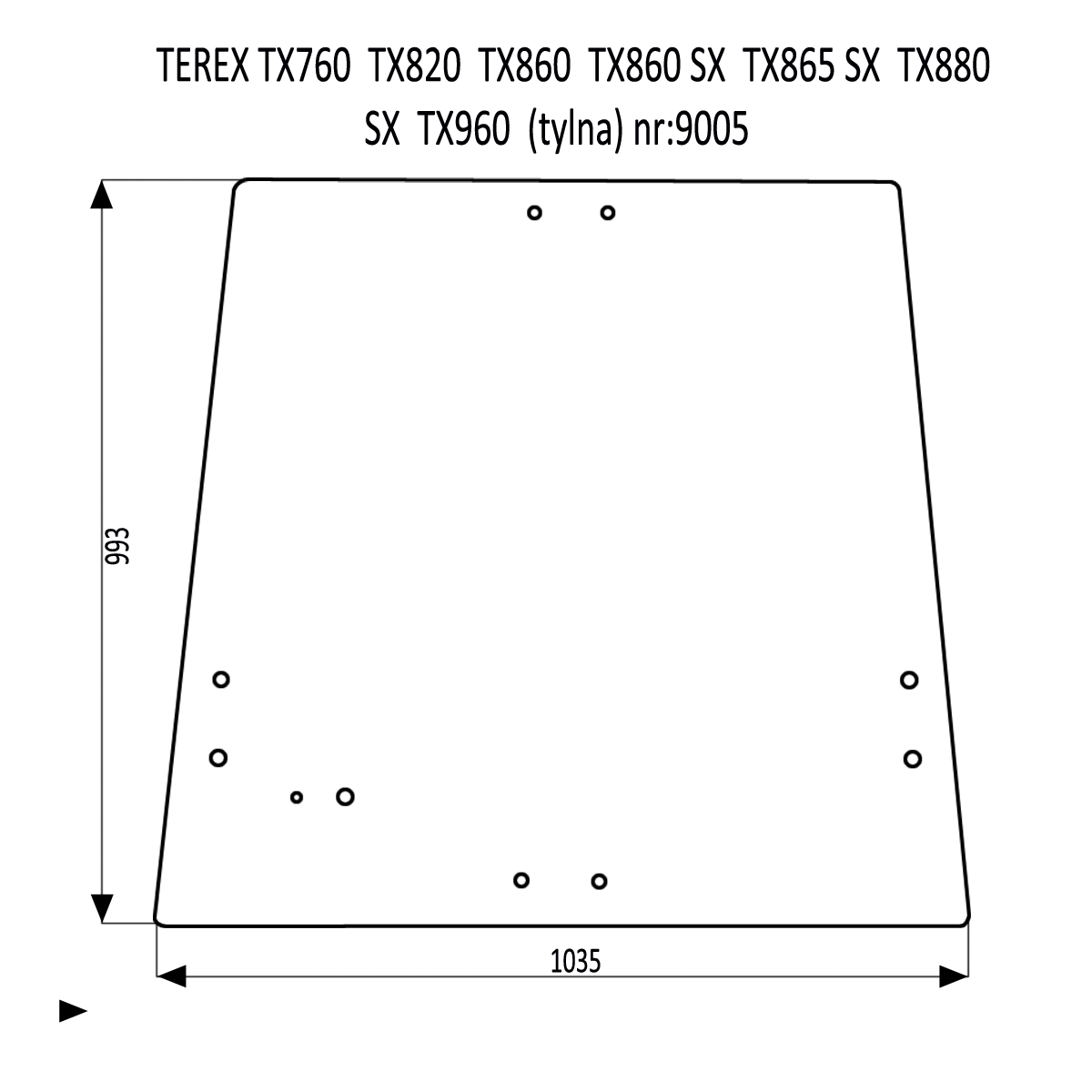 ZADNÉ OKNO PRE FERMEC 760 820 860 865 880 960