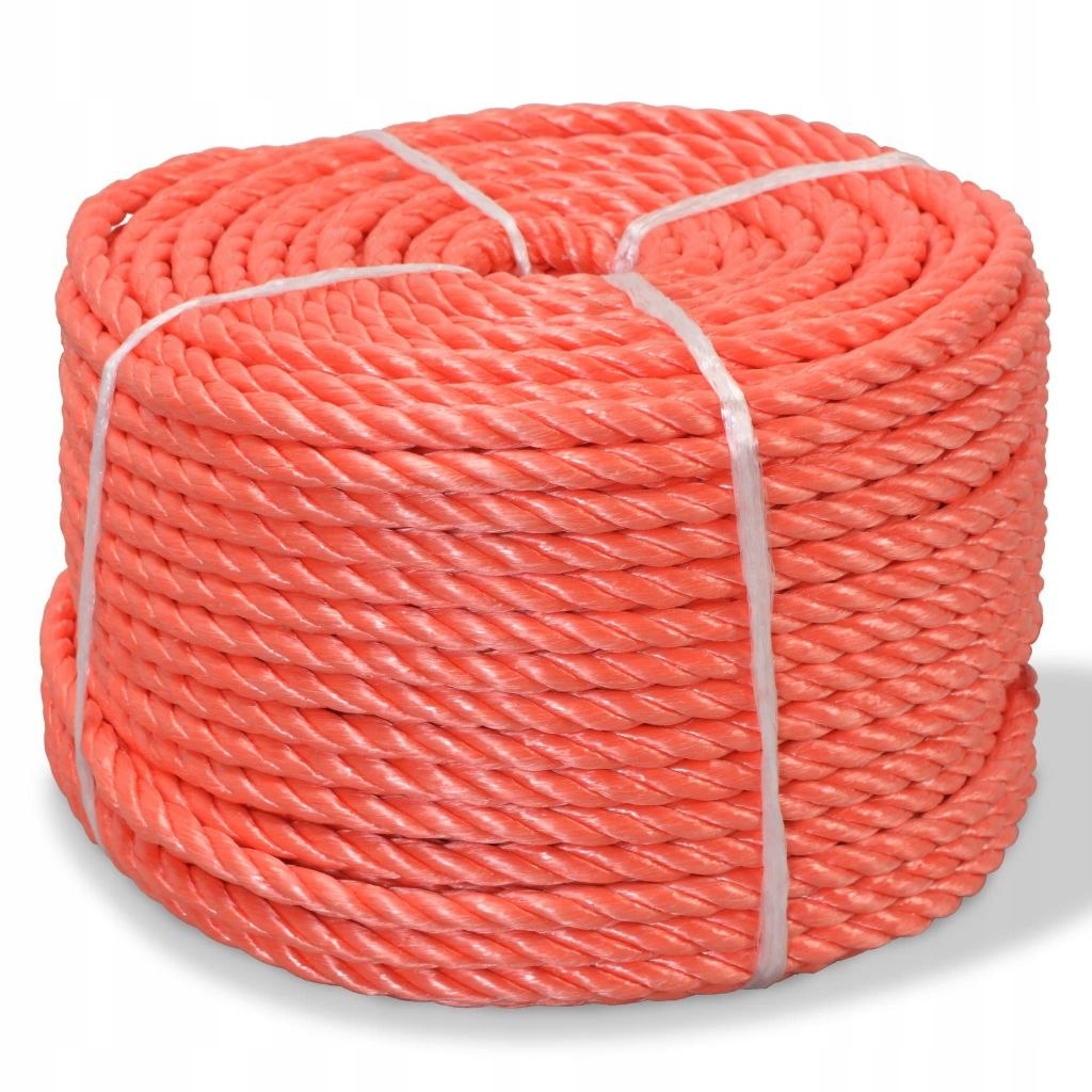 Krútené polypropylénové lano, 8 mm, 200 m, oranžové