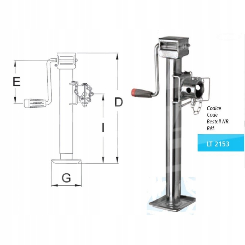 Podperná noha 560 mm 900 kg Simol LT 2153 s rámami