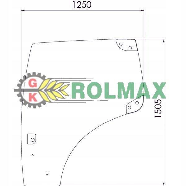 Sklo ľavých dverí New Holland 87560786