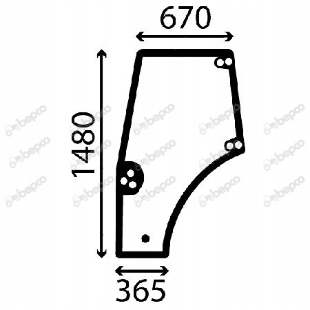 Okno dverí vľavo New Holland TD5000 CASE 87620234