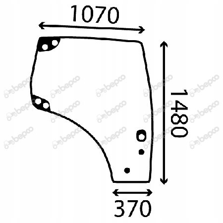 Okno dverí pravé New Holland T6 T7 CASE 84280178