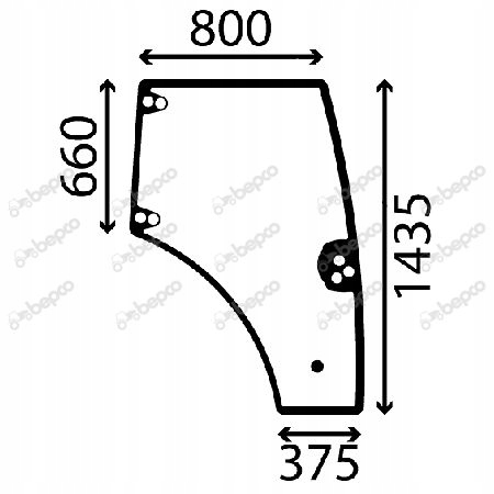 Okno dverí pravé New Holland TD5 84396432 CNH