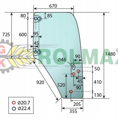 Okno dverí pravé New Holland TD5000 CASE 87620223
