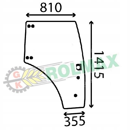 Sklo pravých dverí new Holland T5 84224131