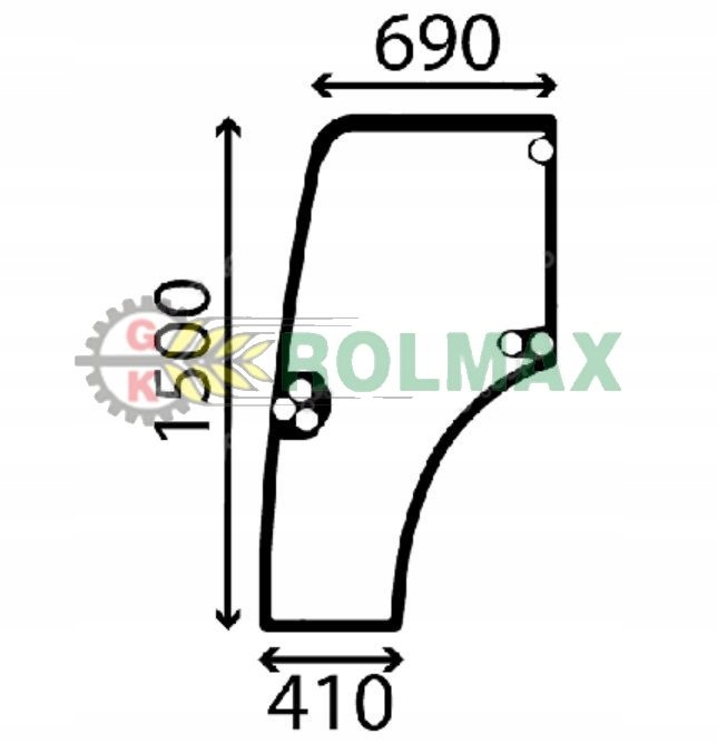 Okno ľavých dverí New Holland T4 CASE JX 48192597