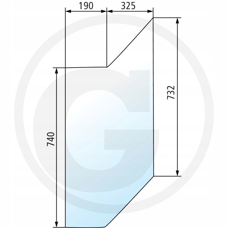 Sklo pravého rohu pre Fiat F 100 F 110