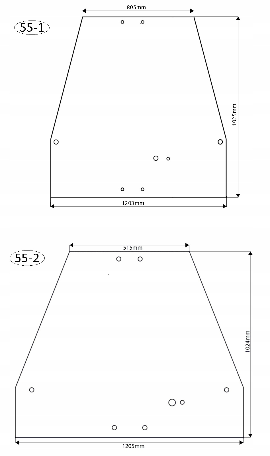 Sklenené, zadné, terexové, zadné 860