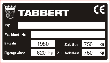 Typový štítok / štítok Tabbert