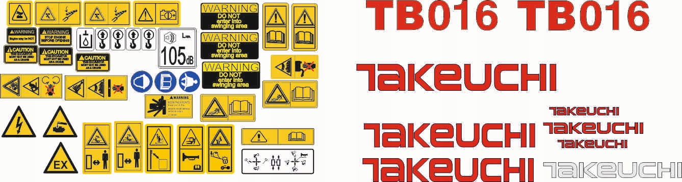 Nálepka s nálepkami Takeuchi TB016