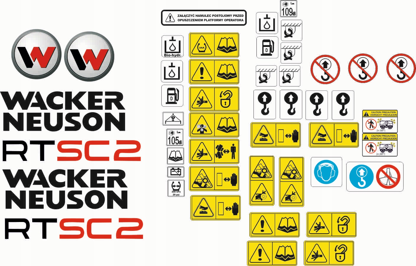 Wacker Neuson RTSC2 Nálepka na nálepku s nálepkou