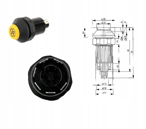 6-pinový univerzálny ventilátorový spínač