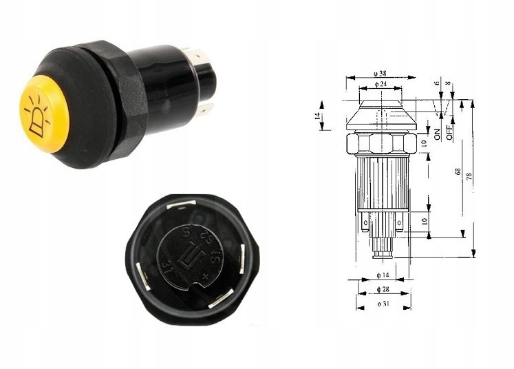 Spínač pre výstražné svetlá 4 PIN