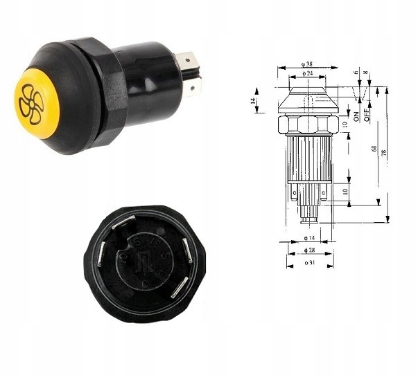 Tlačidlo spínača 4 PIN