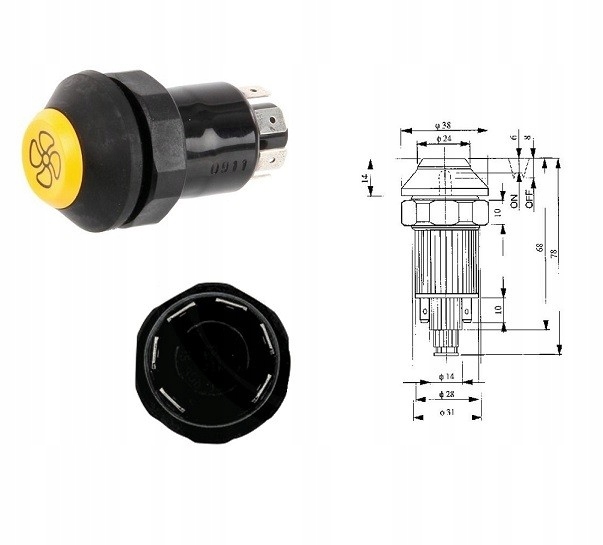 Spínač tlačidlo 6 PIN