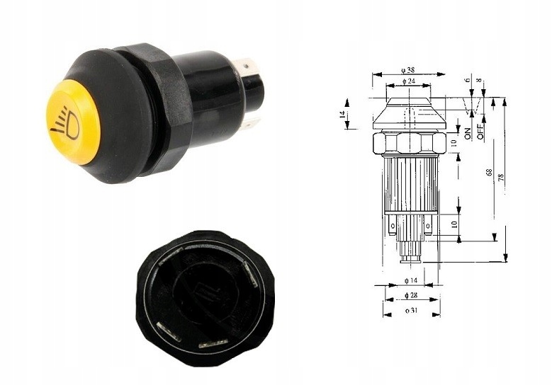 Spínač pracovného reflektora DEUTZ FAHR 4 PIN