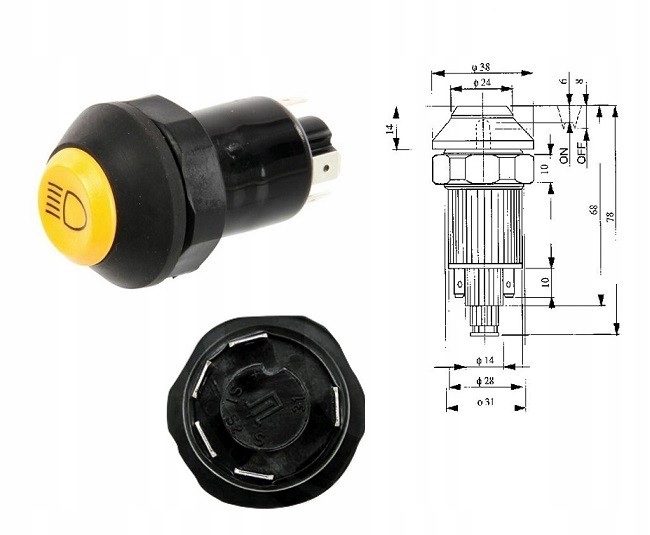 Spínač diaľkových svetiel pre John Deere Fend Deutz