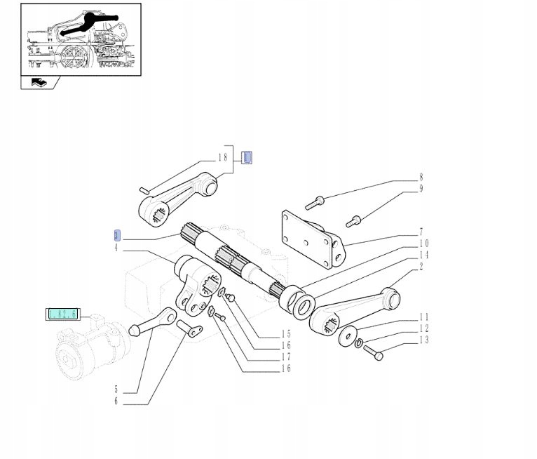 Zdvíhací hriadeľ New Holland TD5 87486939
