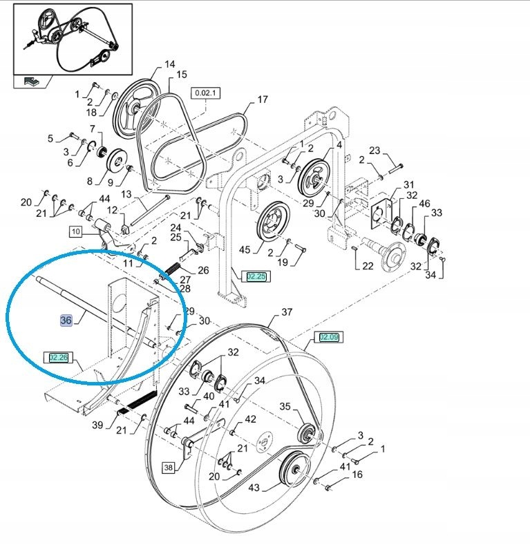 Stredný hriadeľ New Holland TC 84460842 47474034