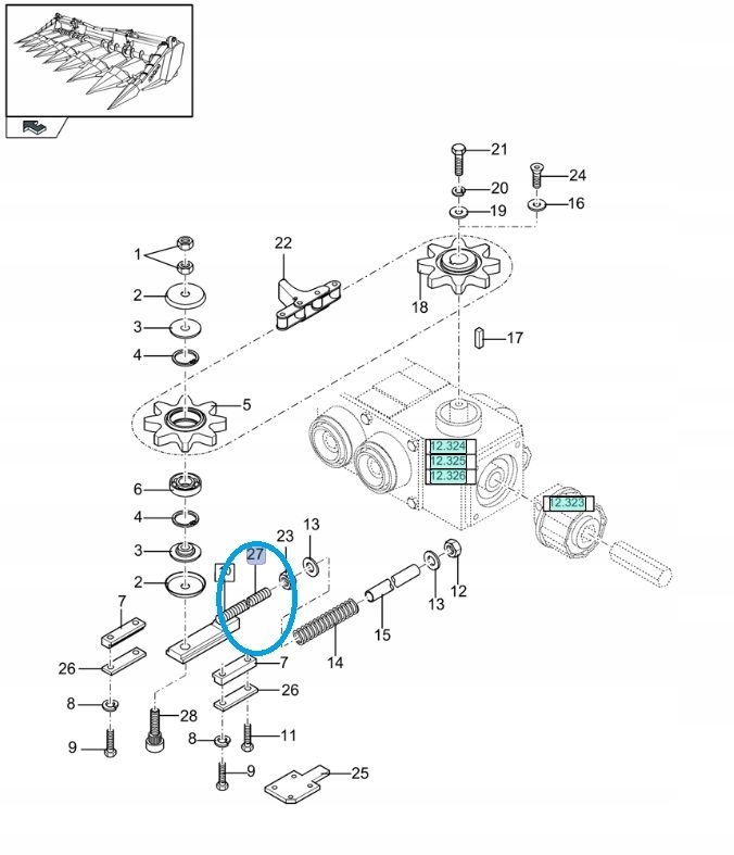Konzola pre zber kukurice New Holland 322438550