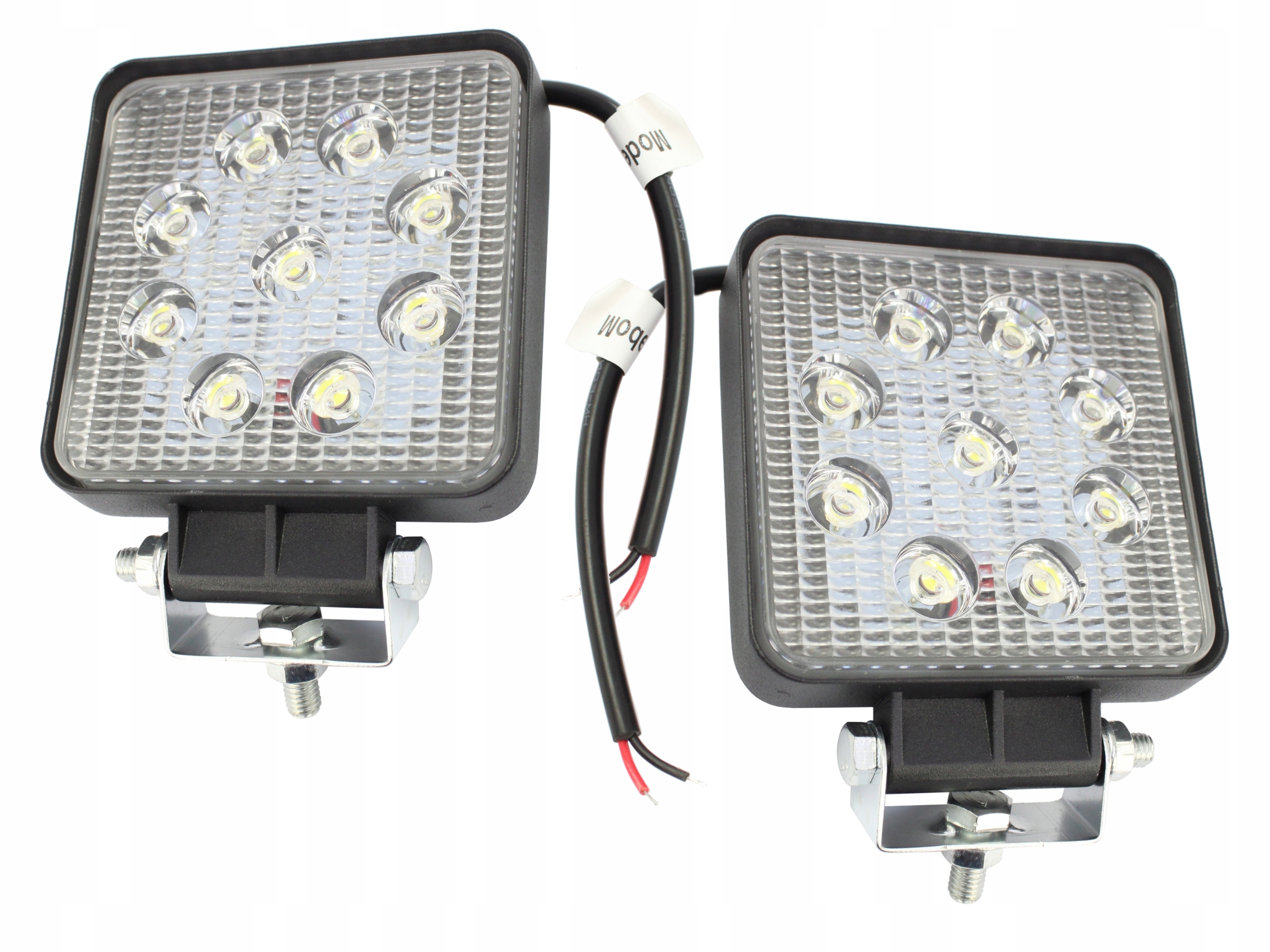 Sada 2 ks pracovných svetiel 12/24 V 9 LED štvorcové
