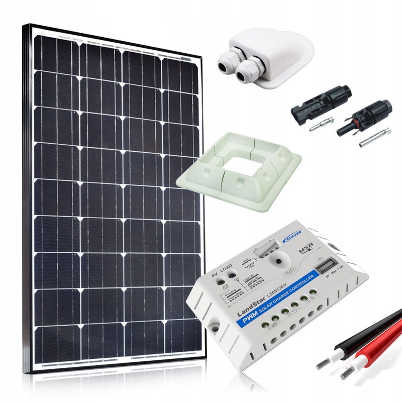 SOLÁRNA SOLÁRNA SÚPRAVA PRE POZEMOK 100W 10A