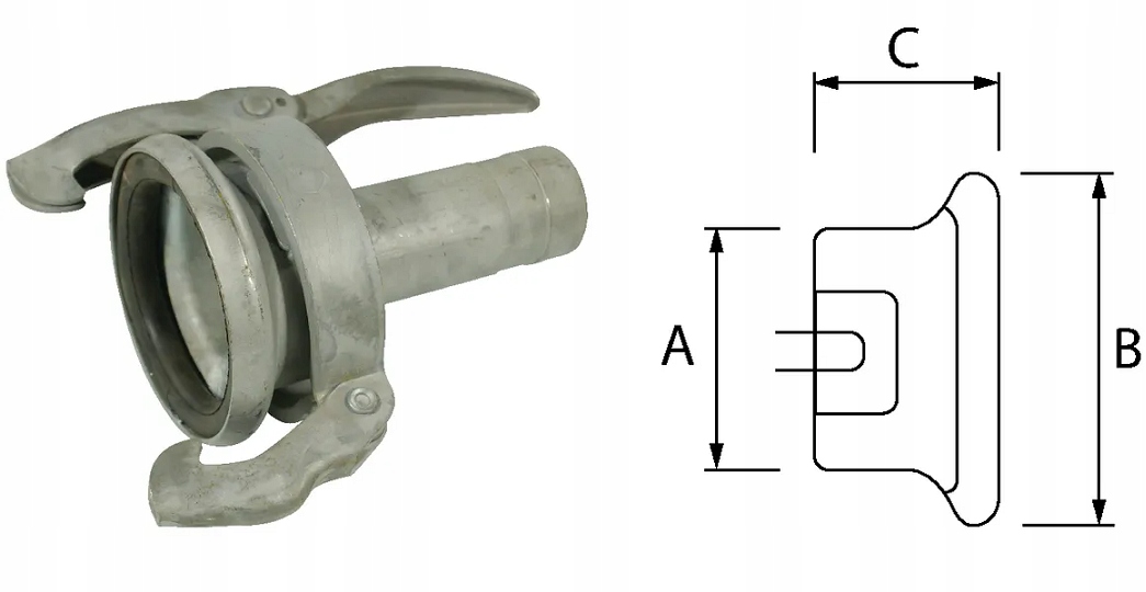 Vstupná prípojka s 5" krátkym koncom pre hadicu 101.6mm