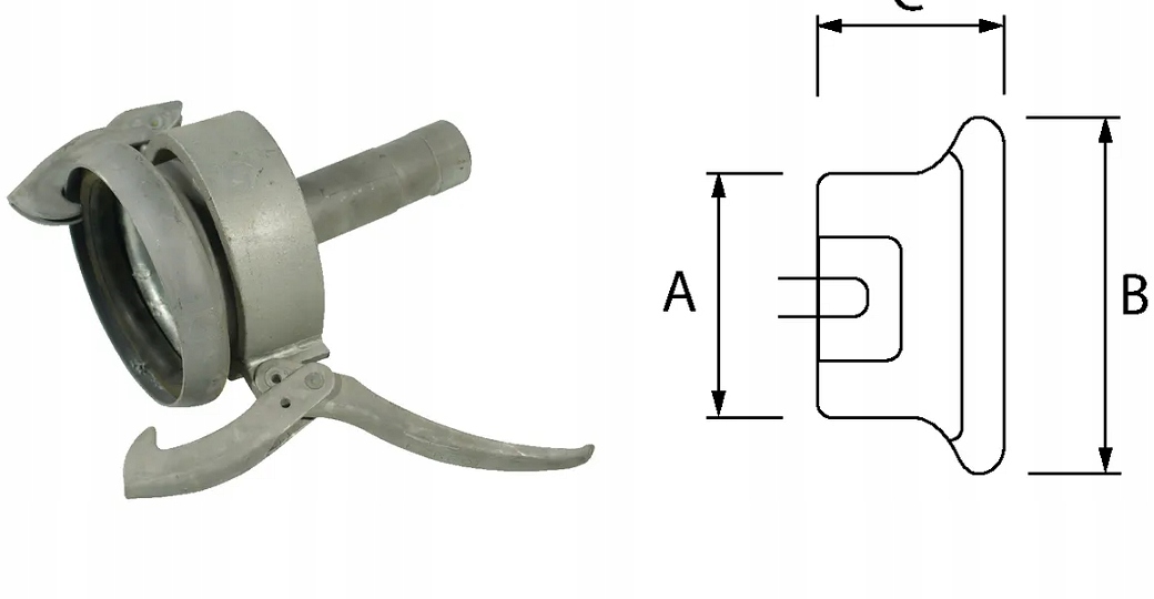 Vstupná prípojka s 5" krátkym konektorom pre hadicu 50.8mm