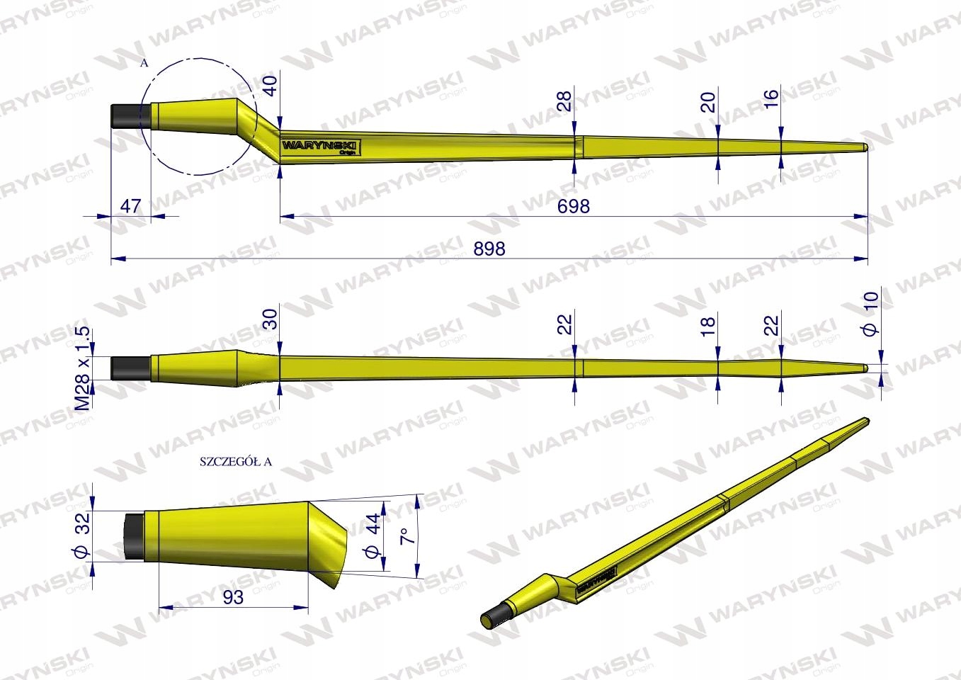 HEAVY univerzálny hrot nakladača L-880 mm VARYŃSKI